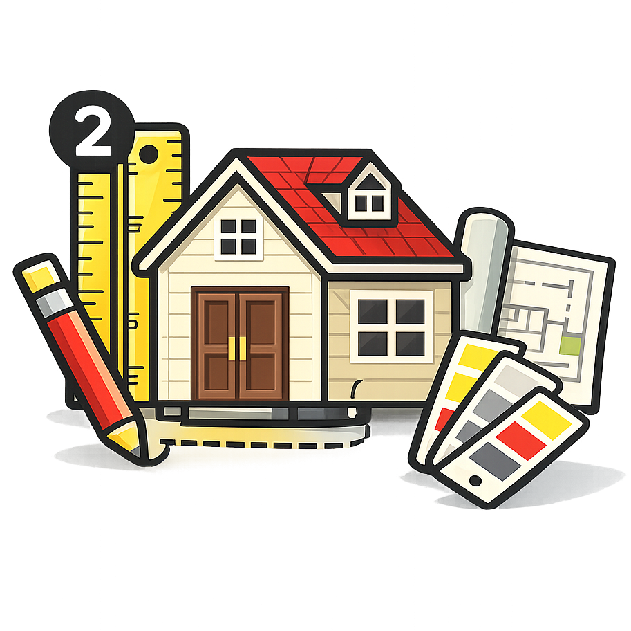 Icon representing shed design and customization planning